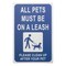 Aluminum All Pets Must Be On A Leash, Please Clean Up After Your Pet Sign (18 x 12 In)